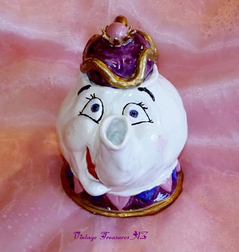 Image for <b><span style='color:purple'>  Mrs. Potts Disney’s Beauty and the Beast Handmade Ceramic Teapot ONE OF A KIND   </span></b><span style='color:purple'>   <b><span style='color:red'>***GROUND MAIL SHIPPING INCLUDED – DOMESTIC ORDERS ONLY!***</span></b><span style='color:purple'>